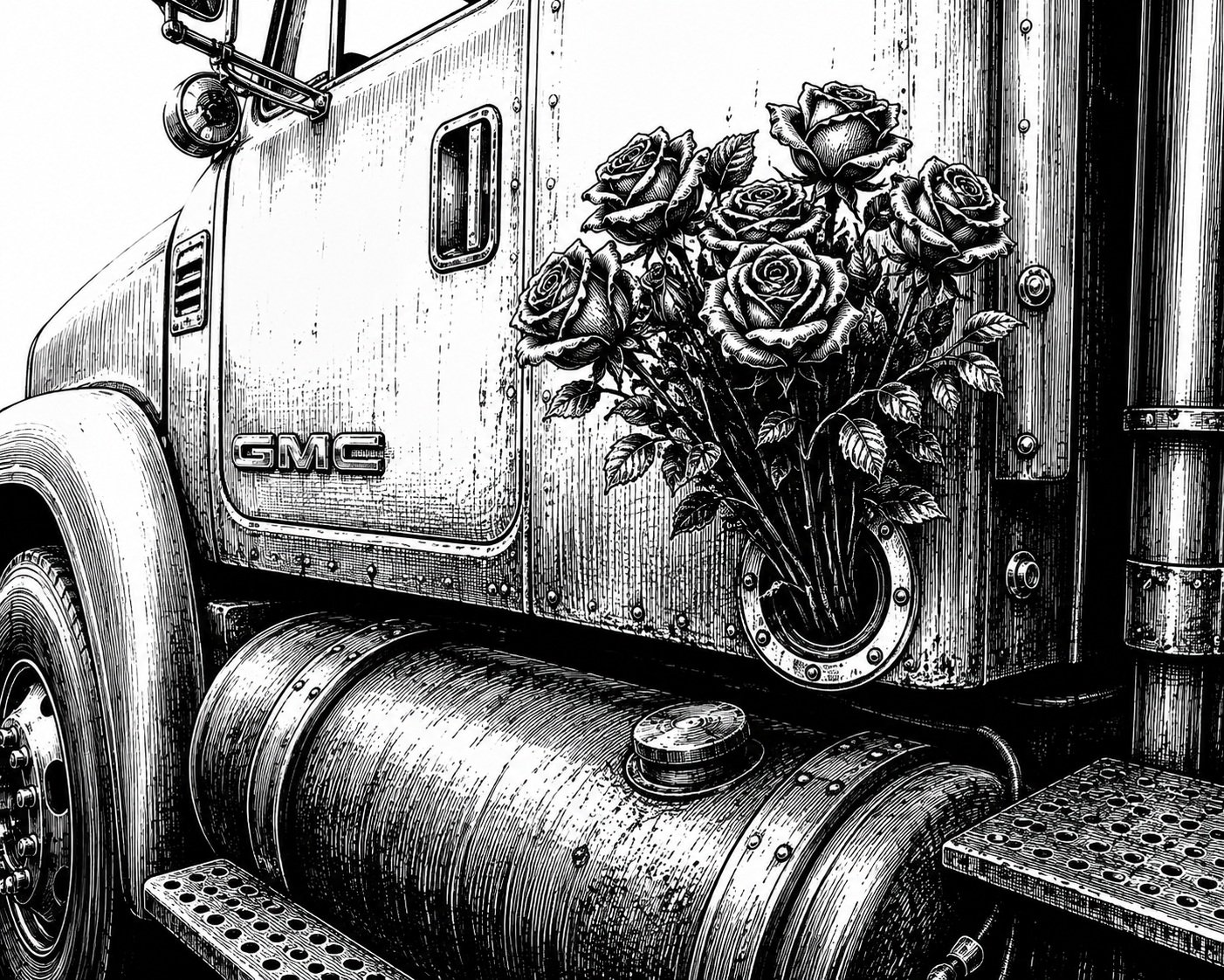 gas tank roses