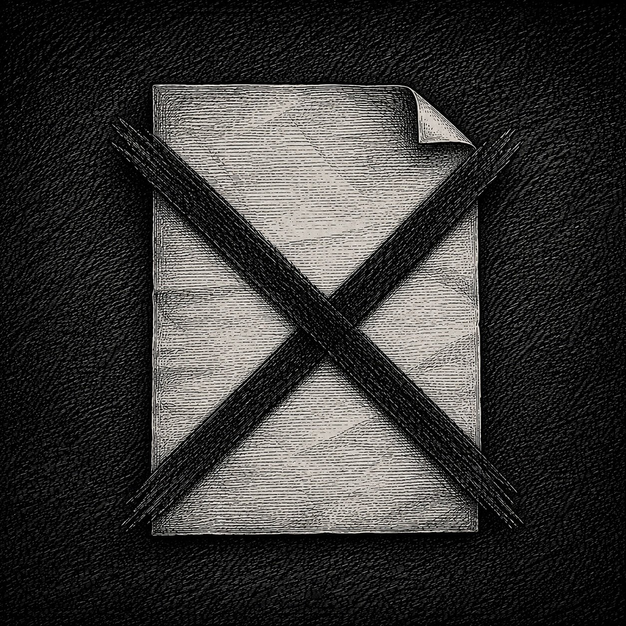 crossed paper